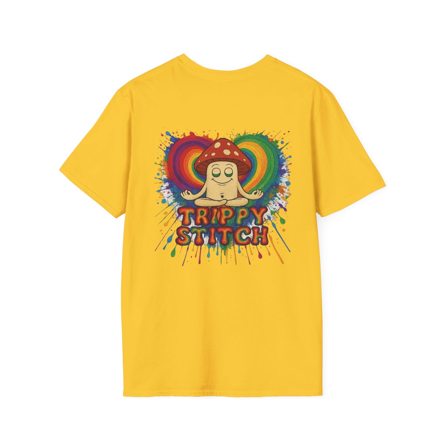 TRIPPY SPLATTER HEART-Softstyle T-Shirt - Casual Comfort Tee, Everyday Basics, Gift for Her/Him, Summer Wear, Graphic Tee