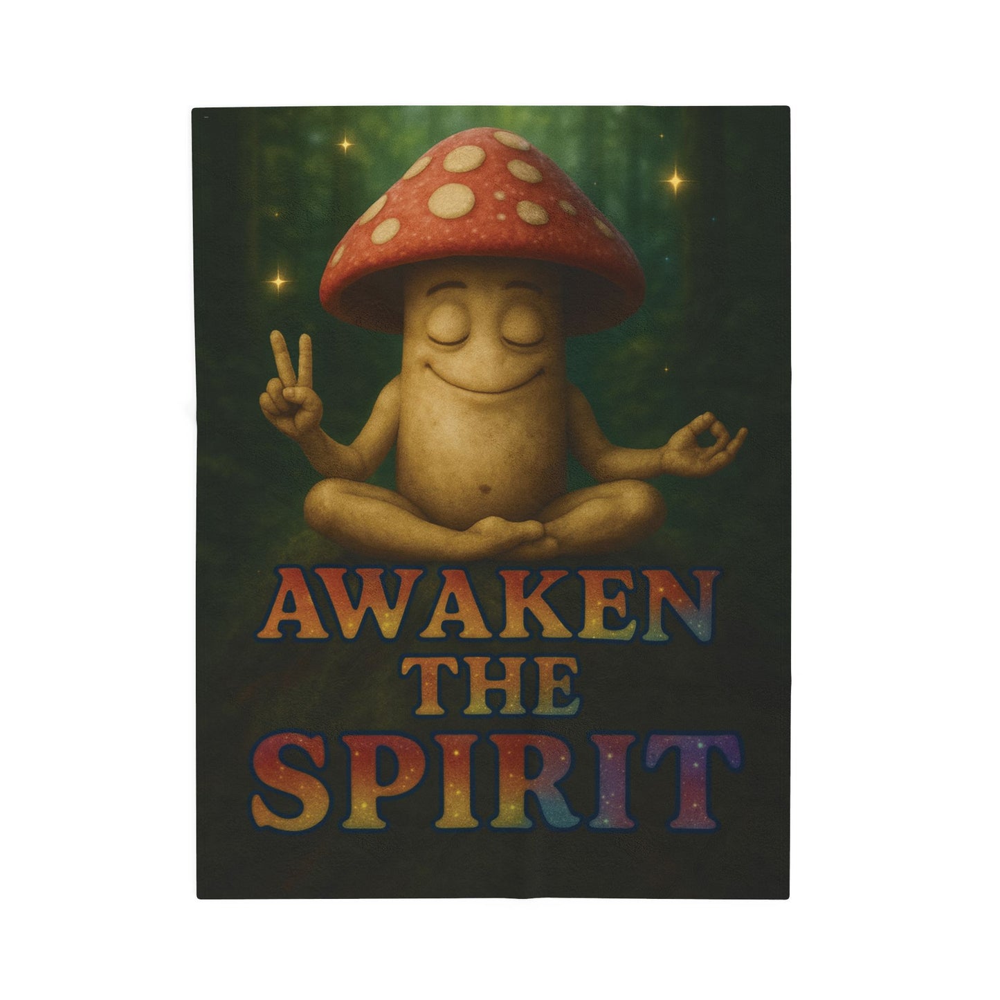 Mani the Mushroom AWAKEN THE SPIRIT Plush Blanket