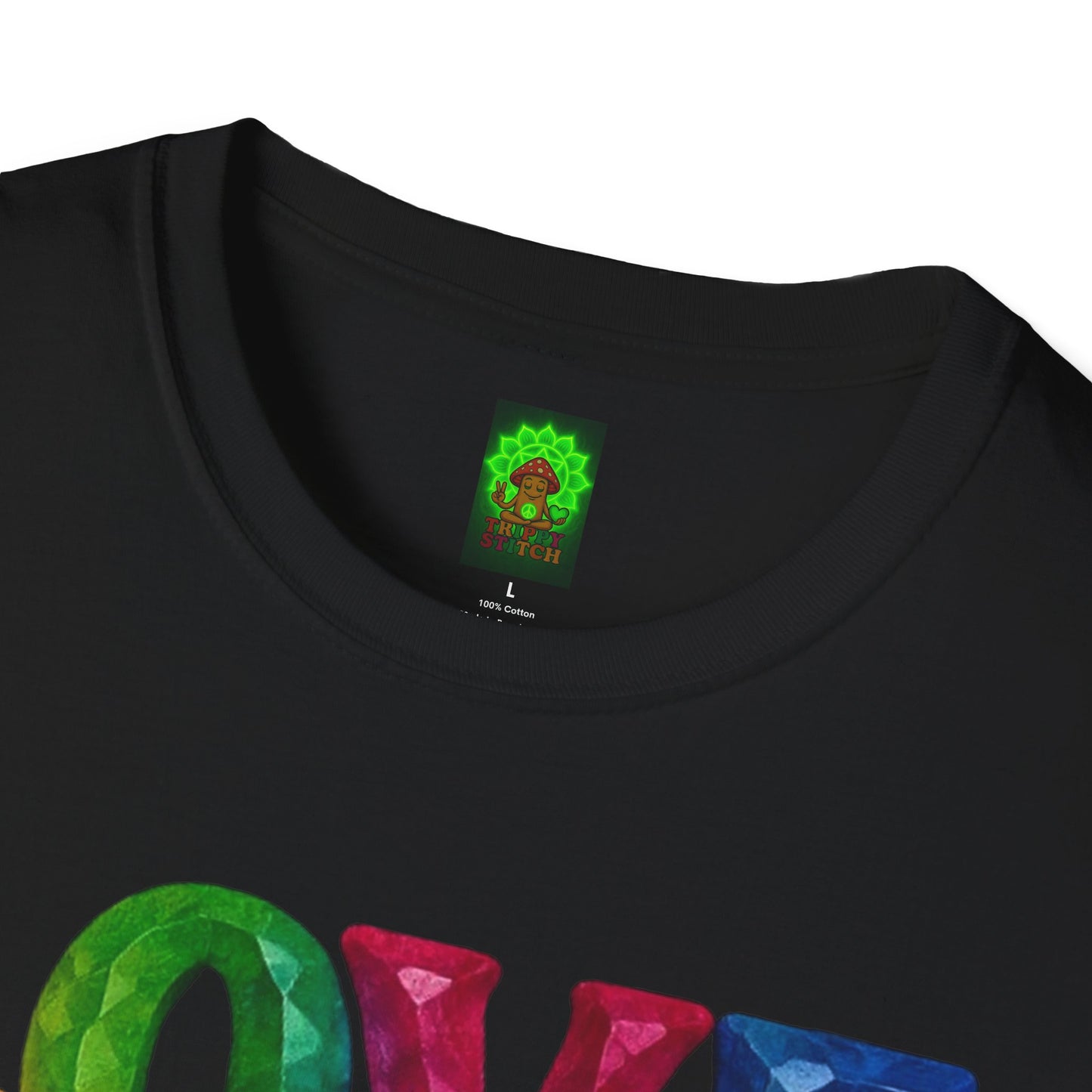 JEWELED LOVE & TRIPPY STITCH-Unisex T-Shirt for Fun & Casual Wear, Gift for Friends & Family, Birthday, Anniversaries