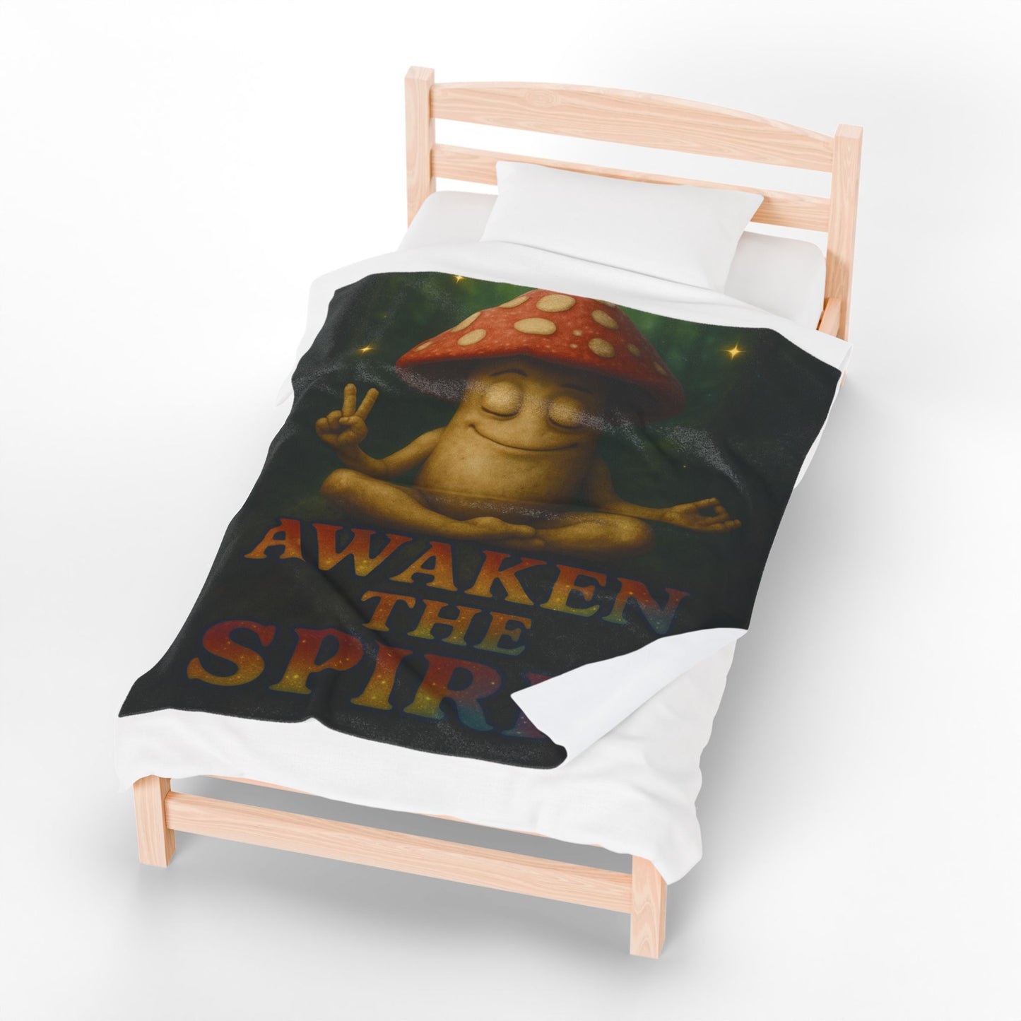 Mani the Mushroom AWAKEN THE SPIRIT Plush Blanket