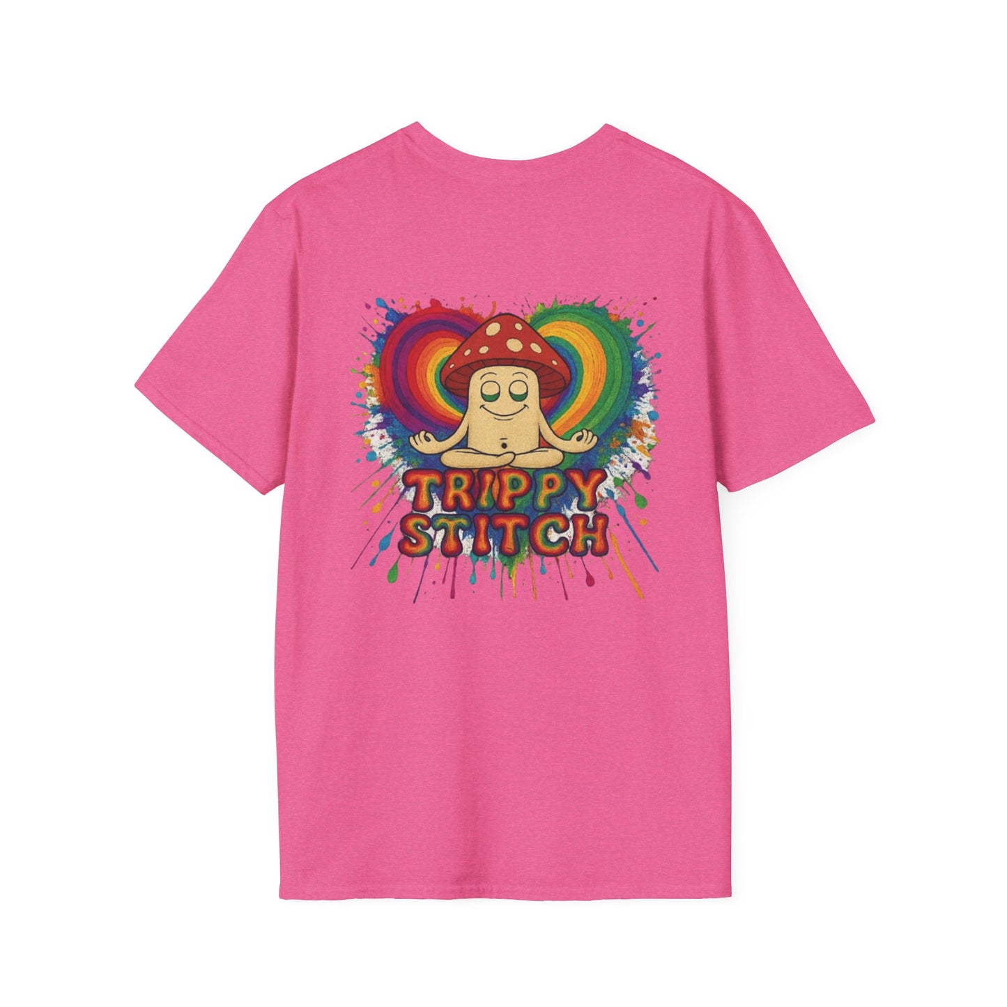 TRIPPY SPLATTER HEART-Softstyle T-Shirt - Casual Comfort Tee, Everyday Basics, Gift for Her/Him, Summer Wear, Graphic Tee