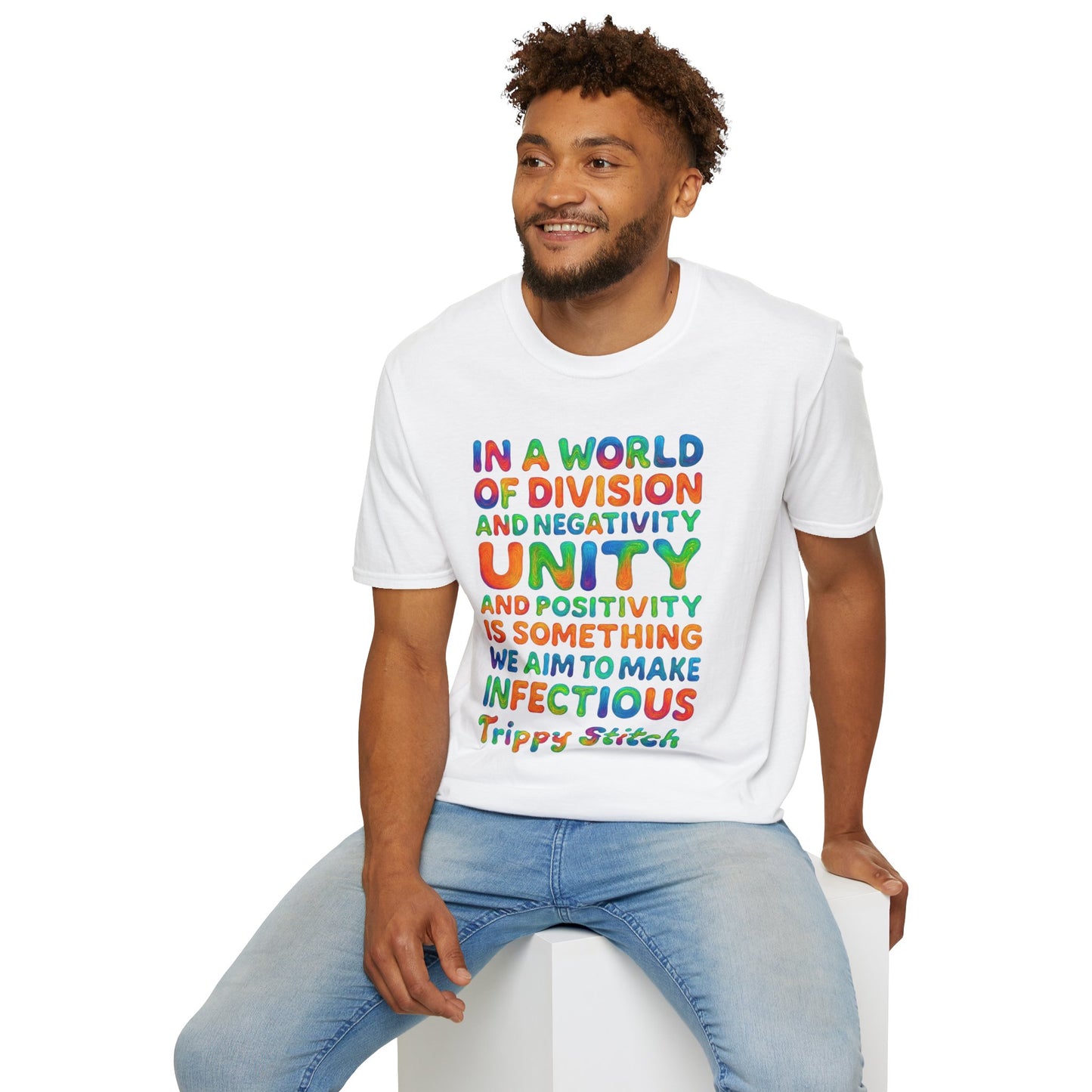 UNITY T-Shirt | Positive Quote Tee | Unisex Softstyle UNITY Trippy Stitch Design