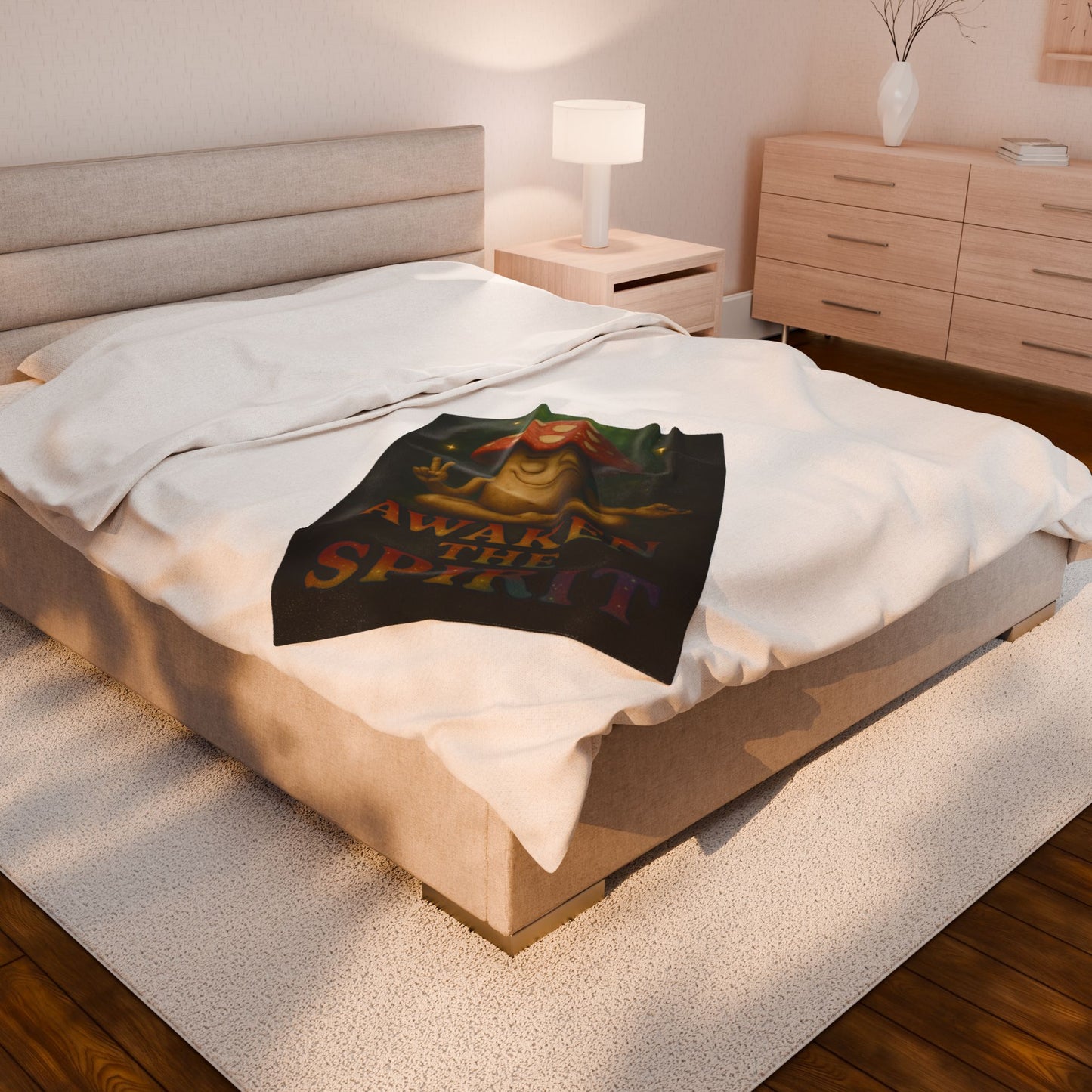 Mani the Mushroom AWAKEN THE SPIRIT Plush Blanket