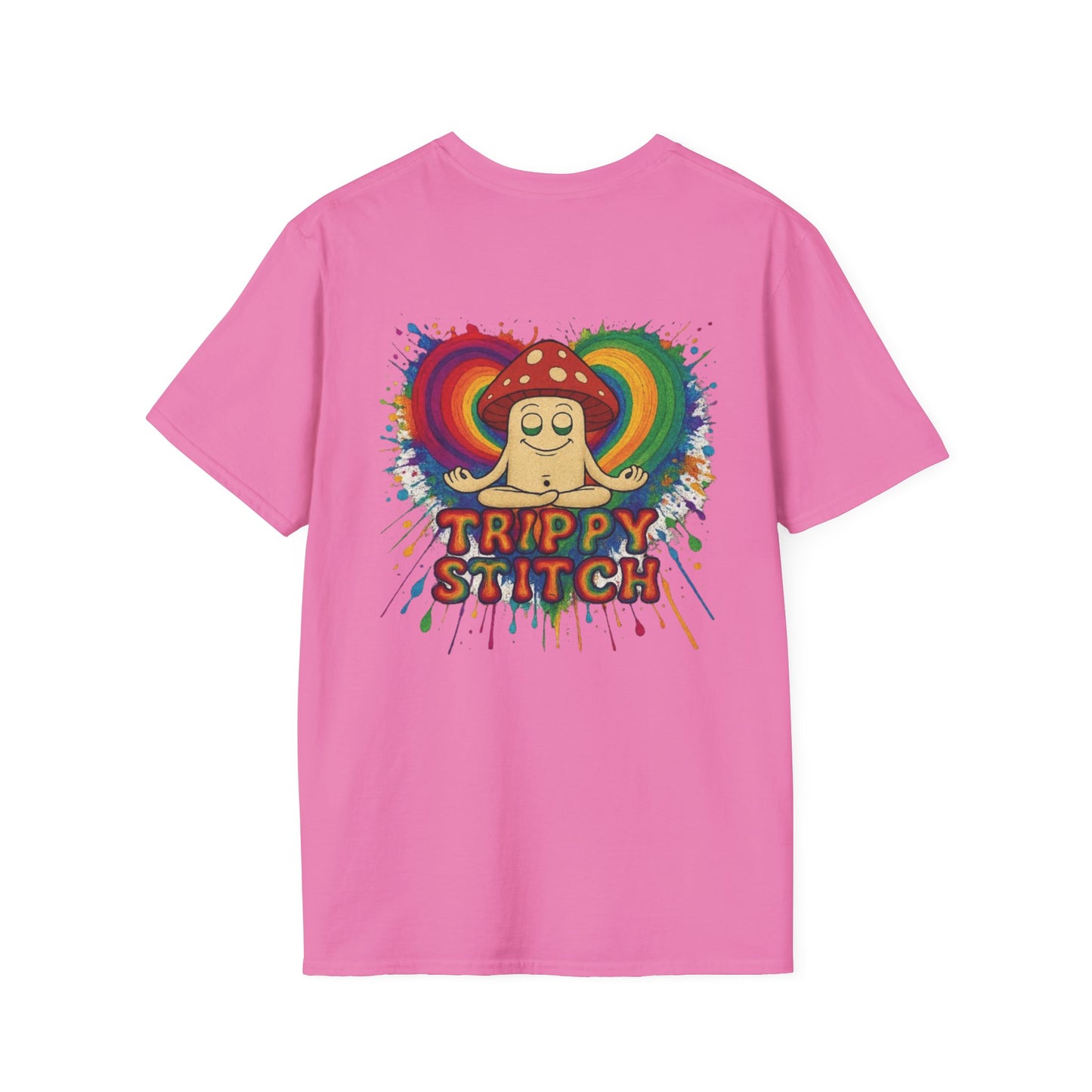 TRIPPY SPLATTER HEART-Softstyle T-Shirt - Casual Comfort Tee, Everyday Basics, Gift for Her/Him, Summer Wear, Graphic Tee