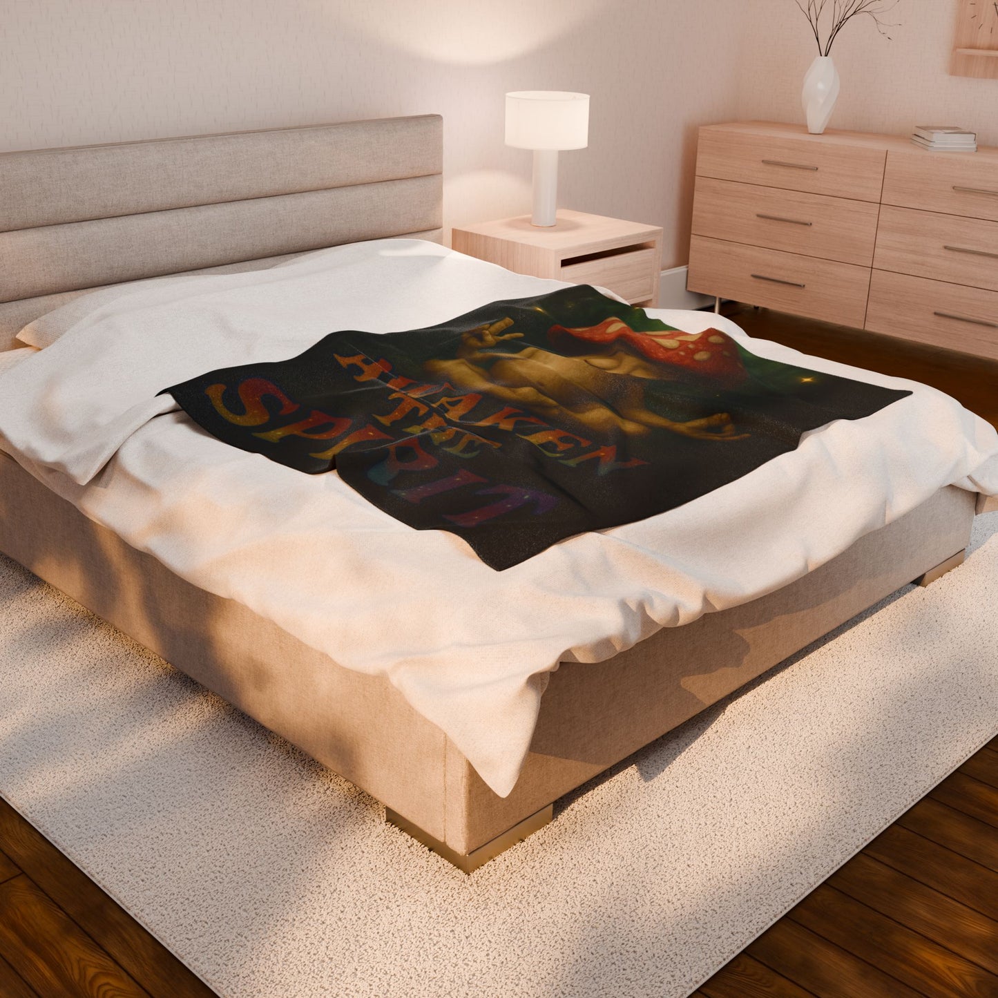 Mani the Mushroom AWAKEN THE SPIRIT Plush Blanket