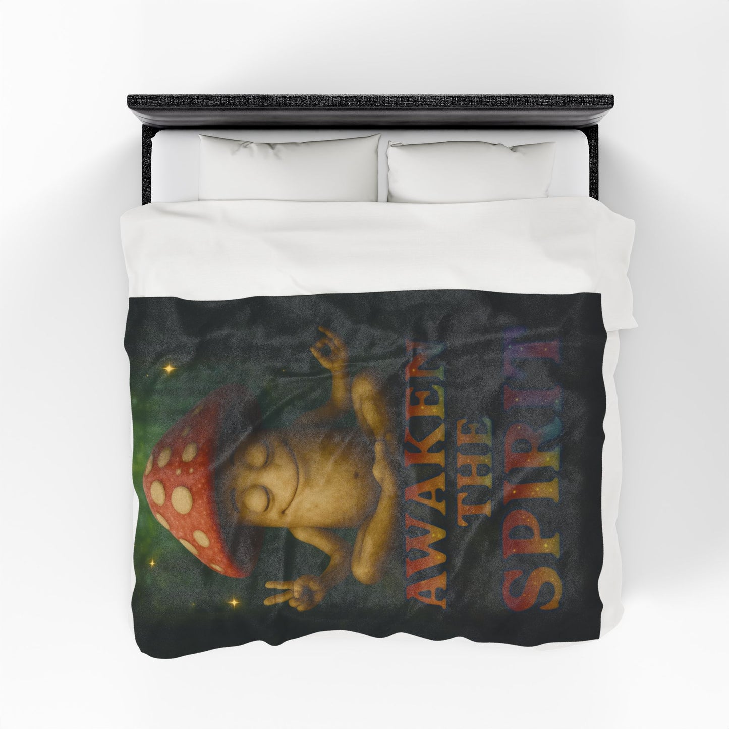 Mani the Mushroom AWAKEN THE SPIRIT Plush Blanket