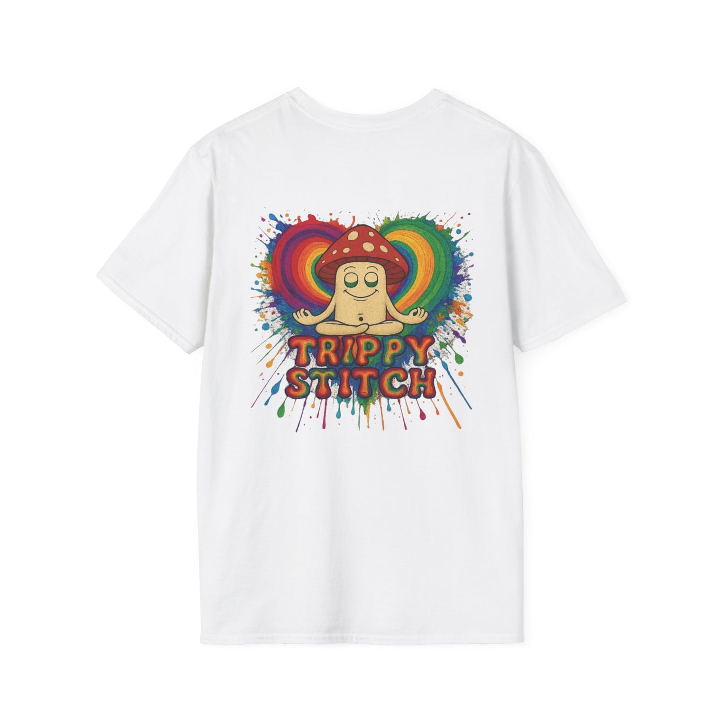 TRIPPY SPLATTER HEART-Softstyle T-Shirt - Casual Comfort Tee, Everyday Basics, Gift for Her/Him, Summer Wear, Graphic Tee