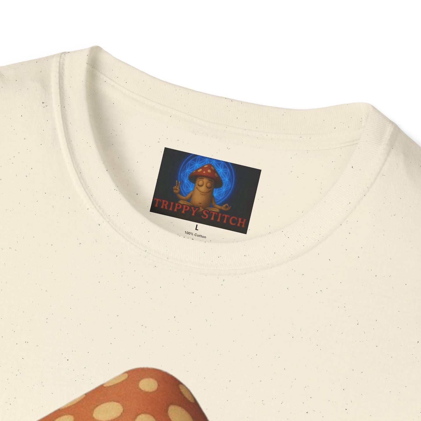 Mani the Mushroom T-Shirt - Unisex Softstyle Tee, Casual Humor Gift, Mindfulness Apparel, Trendy Streetwear, Unique Relaxed Wear