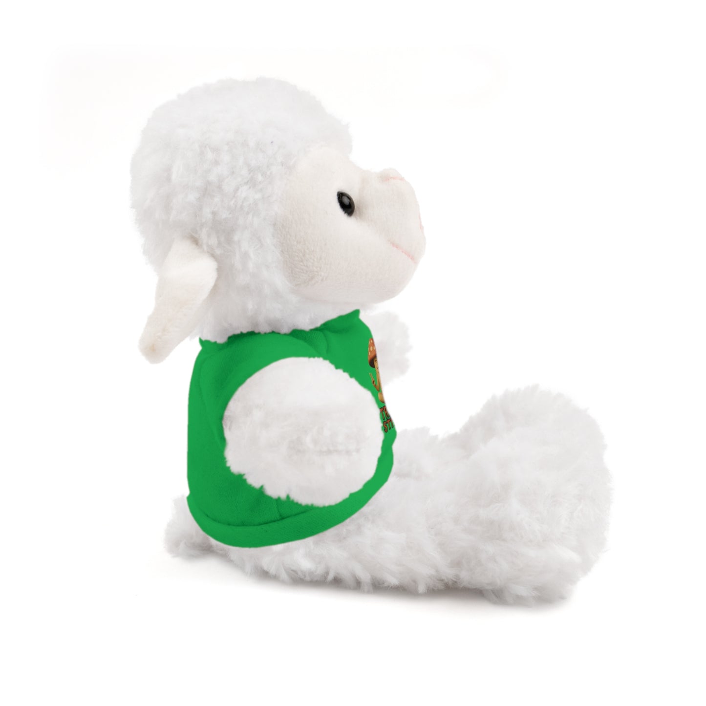 Stuffed Animal with Mani the Mushroom Tee, Cute Plush Toy, Gift for Kids, Personalized Stuffed Bear, Birthday Present, Relaxation Buddy