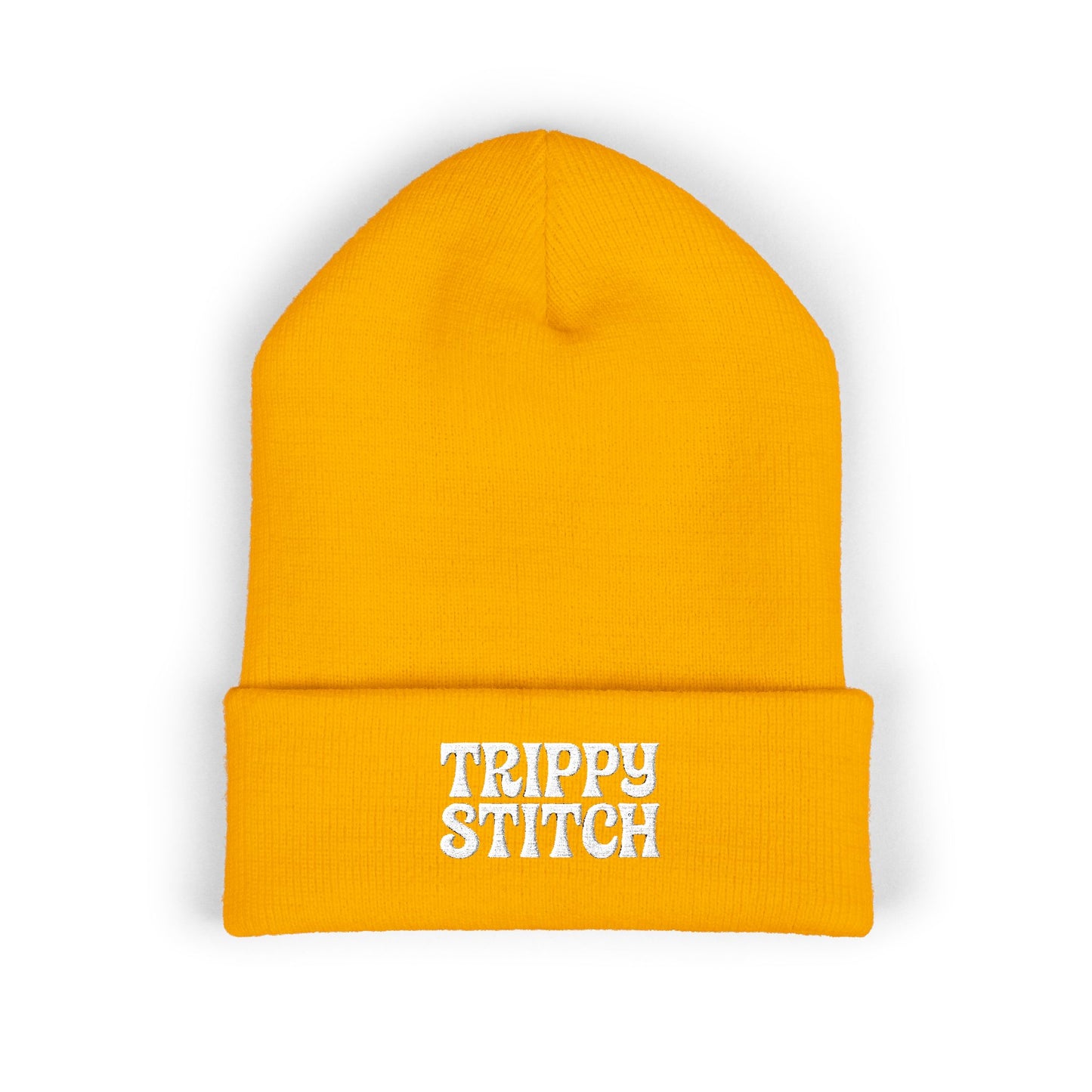 Trippy Stitch Classic Cuffed Beanie - Cozy Embroidered Knit Hat, Winter Accessories, Gift for Him/Her, Casual Beanie, Trendy Knitwear
