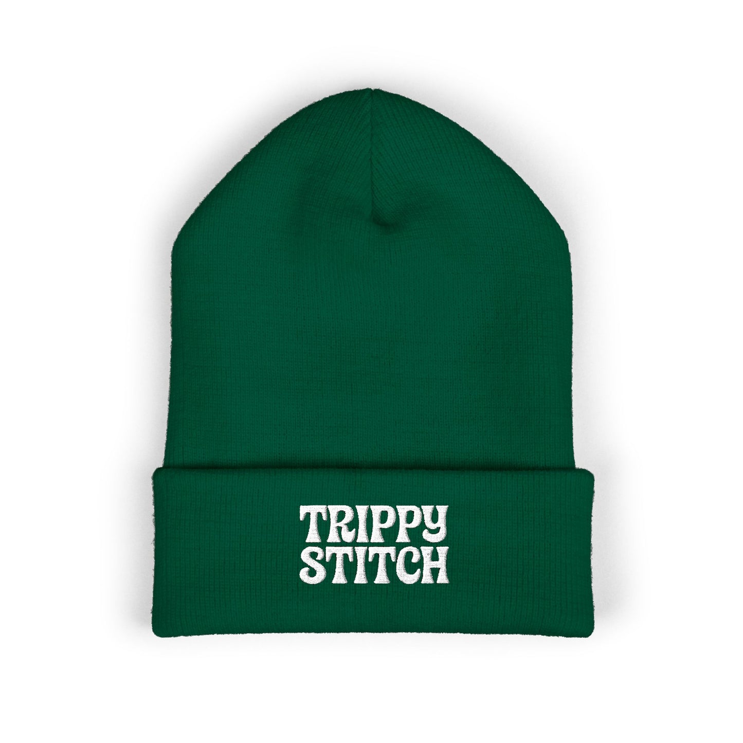 Trippy Stitch Classic Cuffed Beanie - Cozy Embroidered Knit Hat, Winter Accessories, Gift for Him/Her, Casual Beanie, Trendy Knitwear