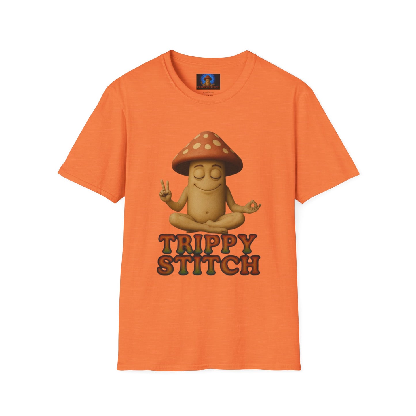 Mani the Mushroom T-Shirt - Unisex Softstyle Tee, Casual Humor Gift, Mindfulness Apparel, Trendy Streetwear, Unique Relaxed Wear