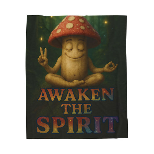 Mani the Mushroom AWAKEN THE SPIRIT Plush Blanket