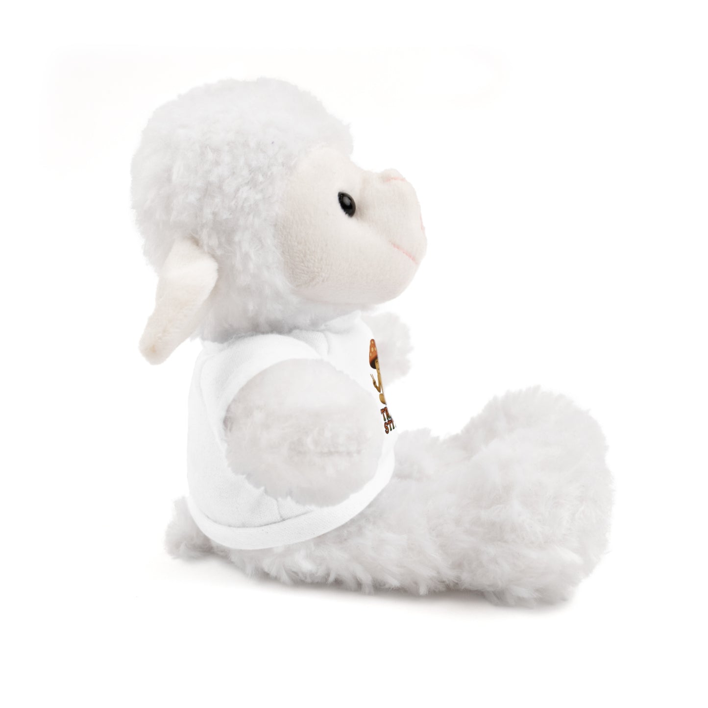 Stuffed Animal with Mani the Mushroom Tee, Cute Plush Toy, Gift for Kids, Personalized Stuffed Bear, Birthday Present, Relaxation Buddy