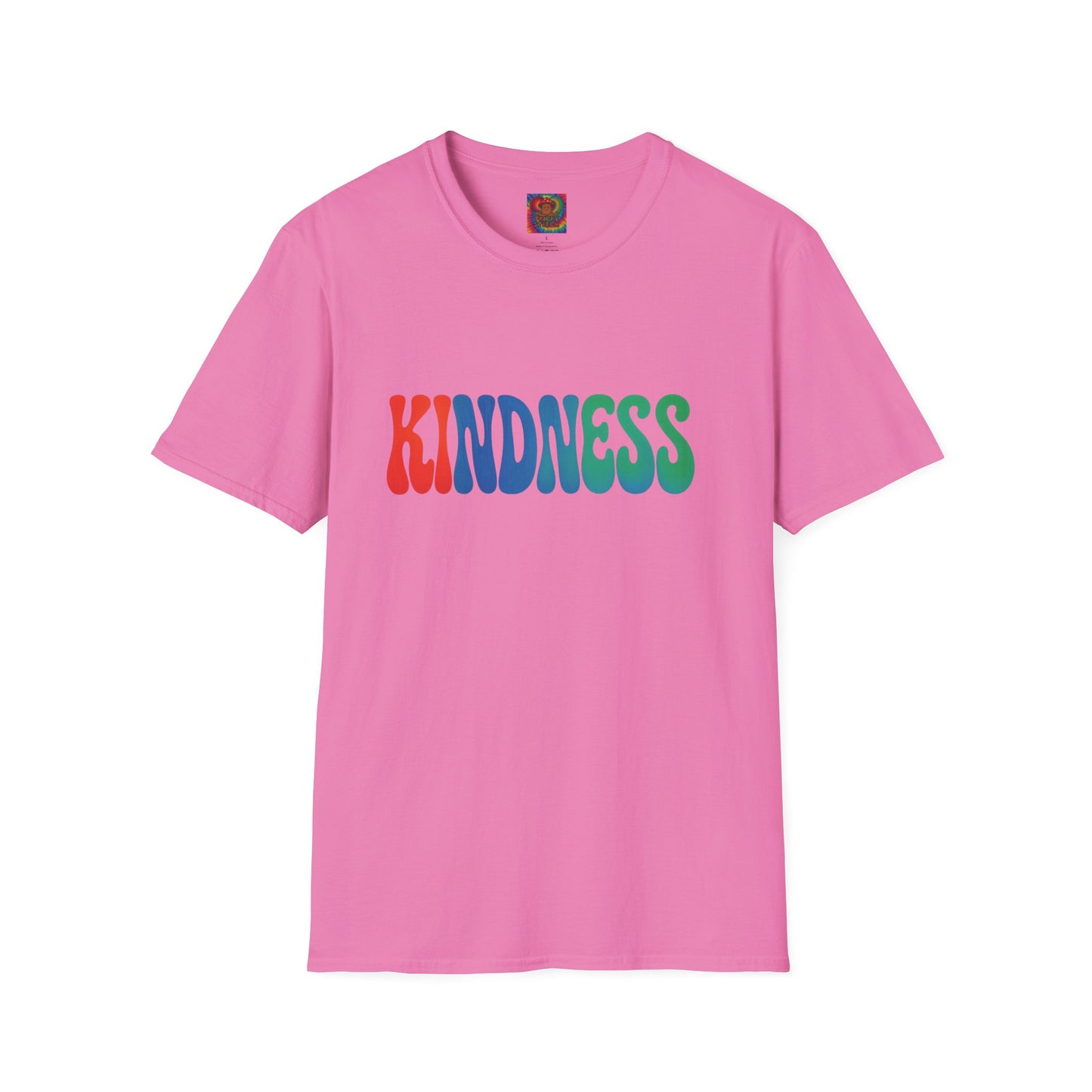 Kindness 💚❤️💙Softstyle T-Shirt, Colorful Graphic Tee, Positive Vibes Shirt, Cute Gift for Friends, Uplifting Fashion Statement