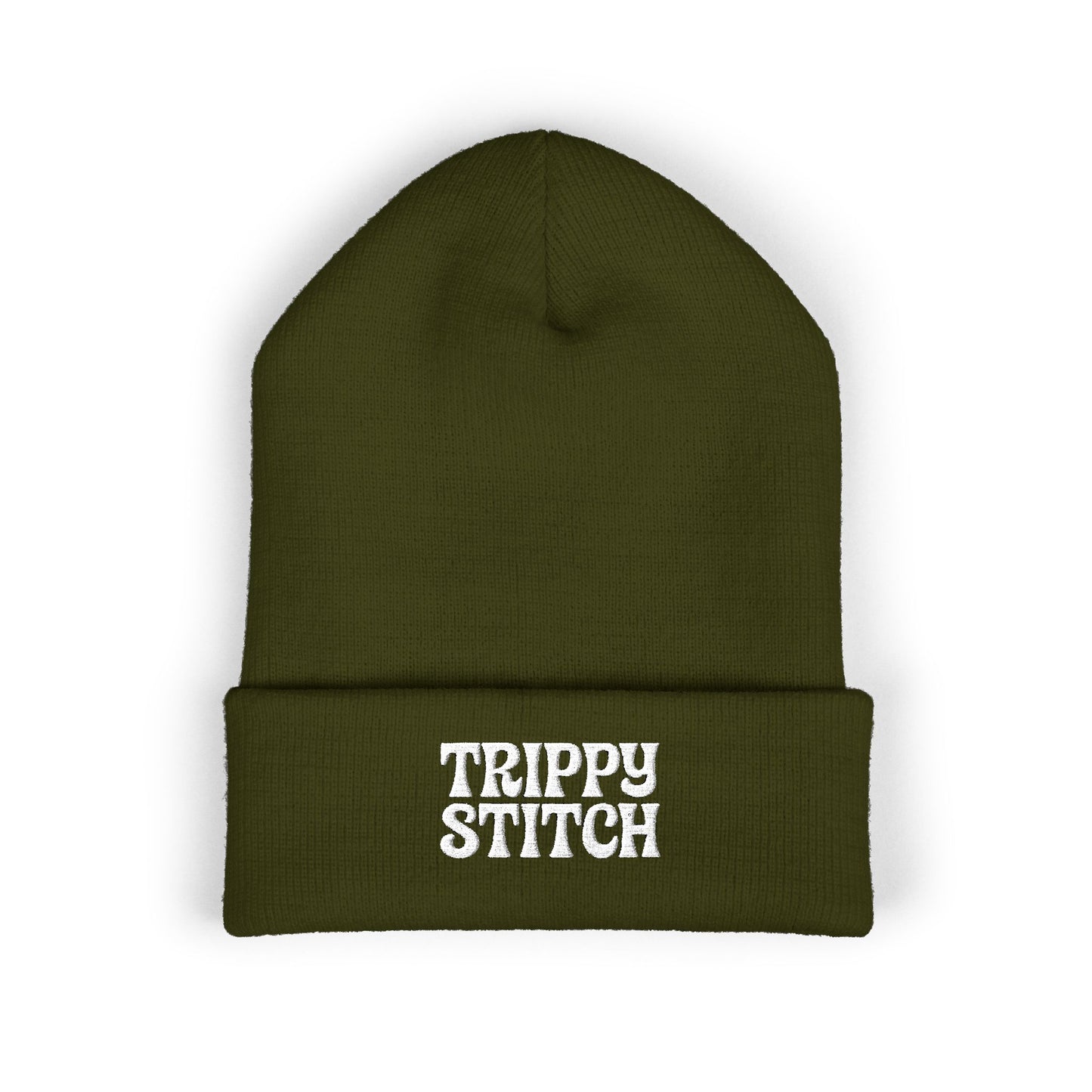 Trippy Stitch Classic Cuffed Beanie - Cozy Embroidered Knit Hat, Winter Accessories, Gift for Him/Her, Casual Beanie, Trendy Knitwear