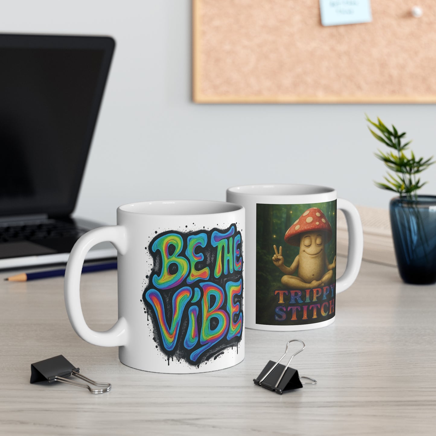 Be The Vibe with Mani the Mushroom Coffee Mug