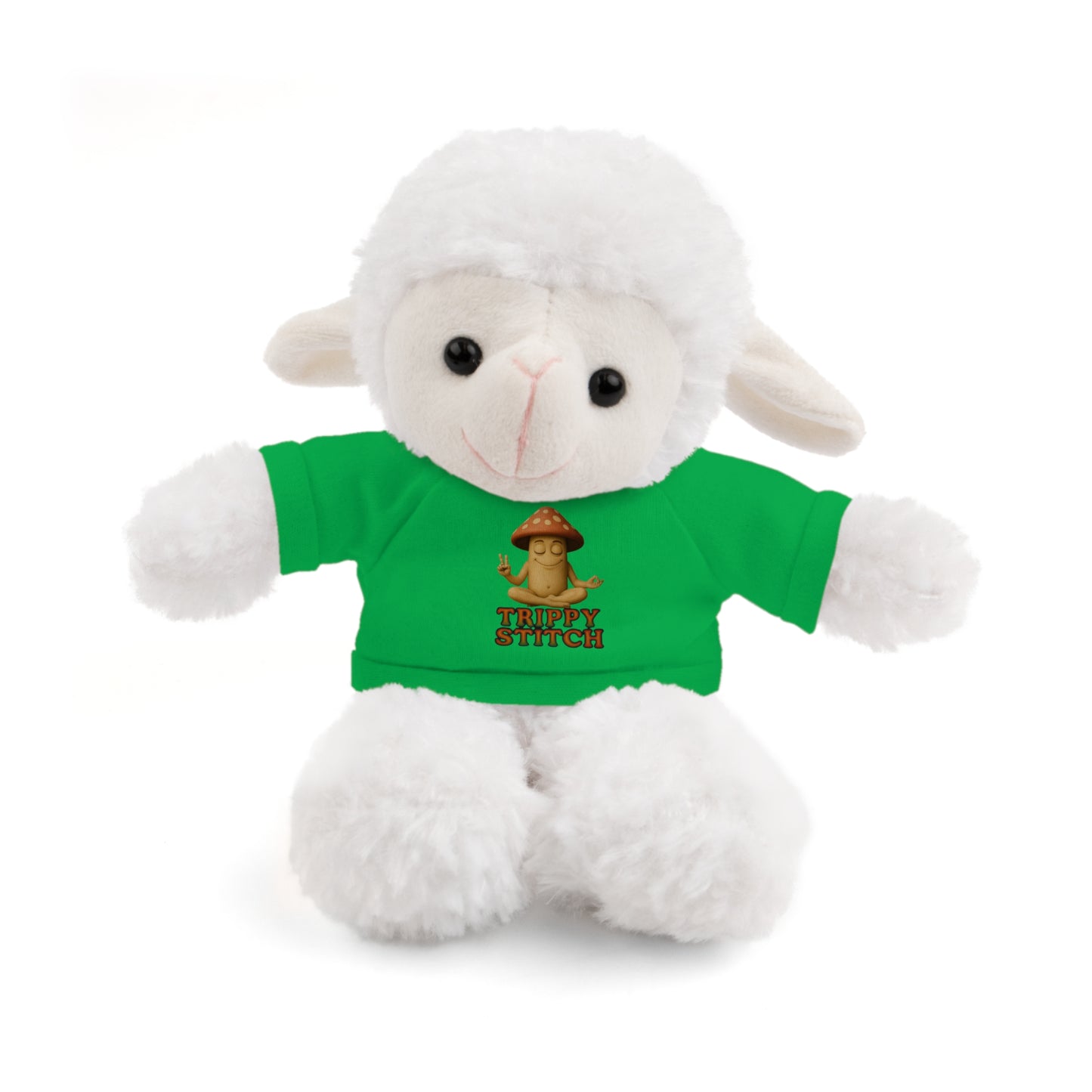 Stuffed Animal with Mani the Mushroom Tee, Cute Plush Toy, Gift for Kids, Personalized Stuffed Bear, Birthday Present, Relaxation Buddy