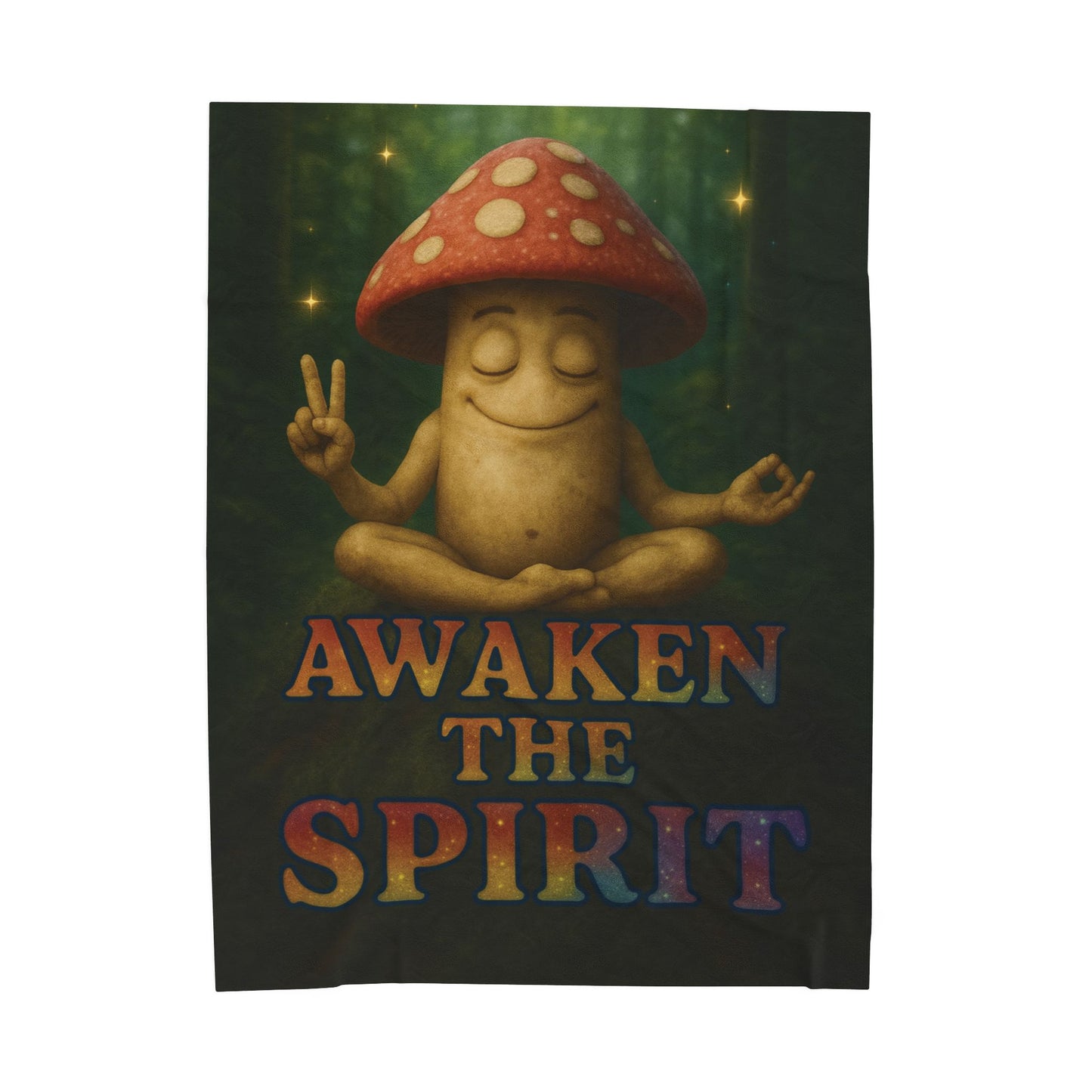 Mani the Mushroom AWAKEN THE SPIRIT Plush Blanket