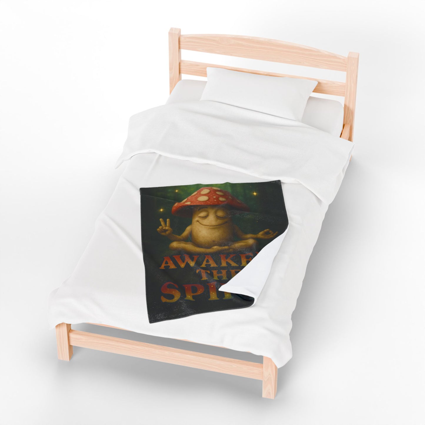 Mani the Mushroom AWAKEN THE SPIRIT Plush Blanket