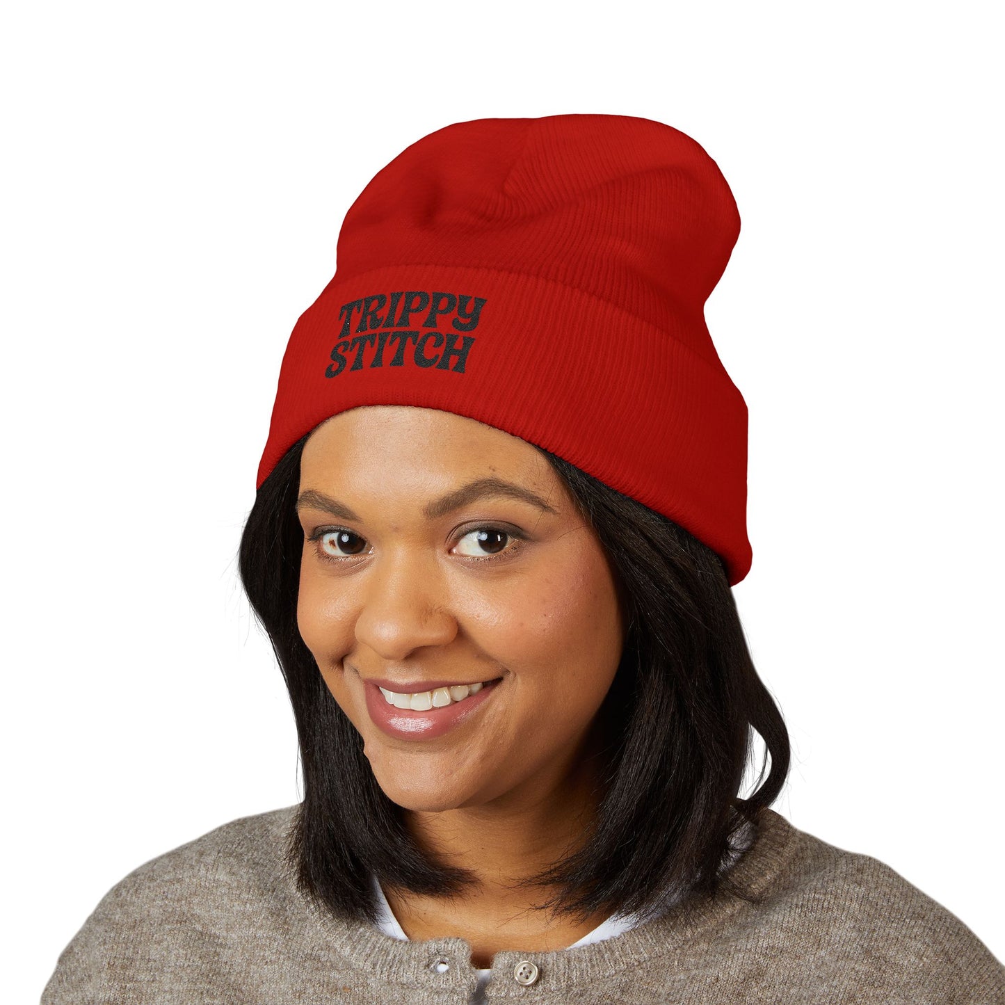 Trippy Stitch Beanie - Classic Cuffed Hat for Style, Winter, Gifts, Outdoor Activities, Streetwear