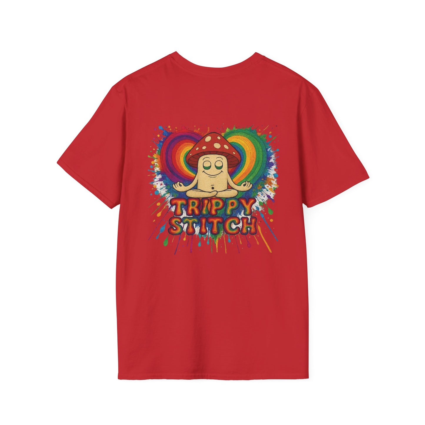 TRIPPY SPLATTER HEART-Softstyle T-Shirt - Casual Comfort Tee, Everyday Basics, Gift for Her/Him, Summer Wear, Graphic Tee