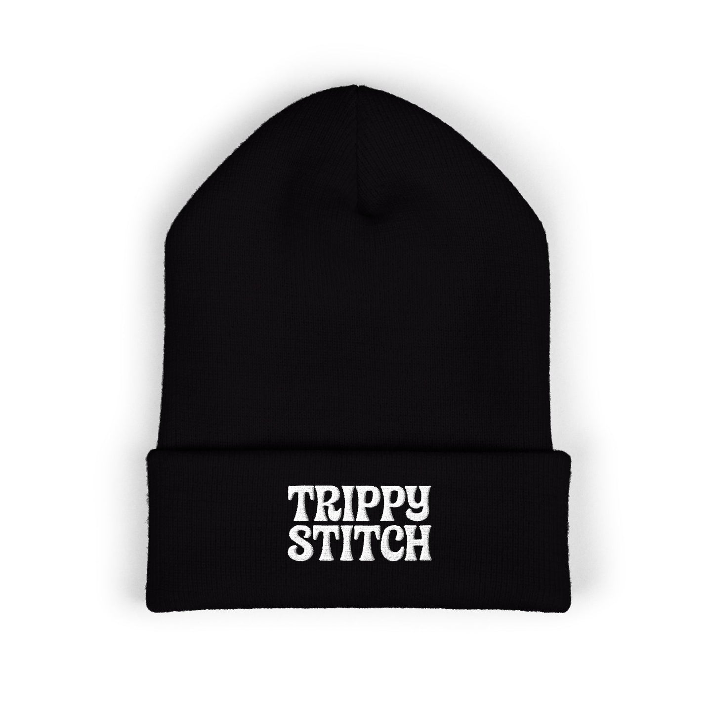 Trippy Stitch Classic Cuffed Beanie - Cozy Embroidered Knit Hat, Winter Accessories, Gift for Him/Her, Casual Beanie, Trendy Knitwear