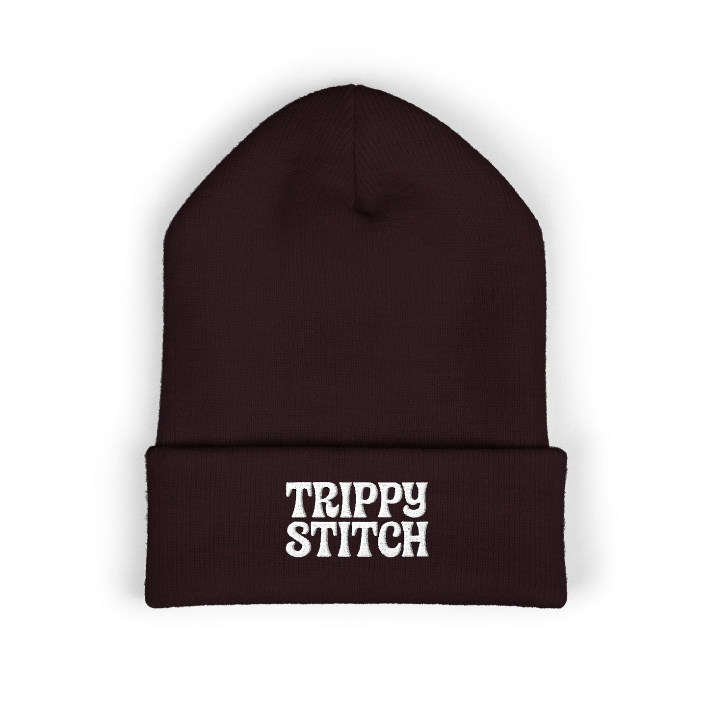 Trippy Stitch Classic Cuffed Beanie - Cozy Embroidered Knit Hat, Winter Accessories, Gift for Him/Her, Casual Beanie, Trendy Knitwear