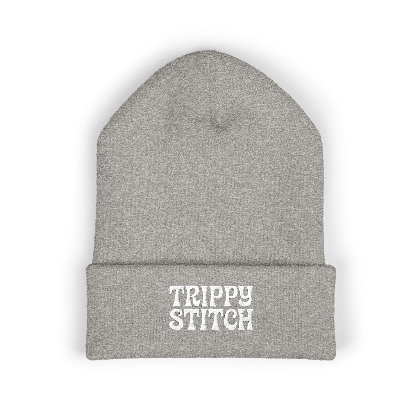 Trippy Stitch Classic Cuffed Beanie - Cozy Embroidered Knit Hat, Winter Accessories, Gift for Him/Her, Casual Beanie, Trendy Knitwear