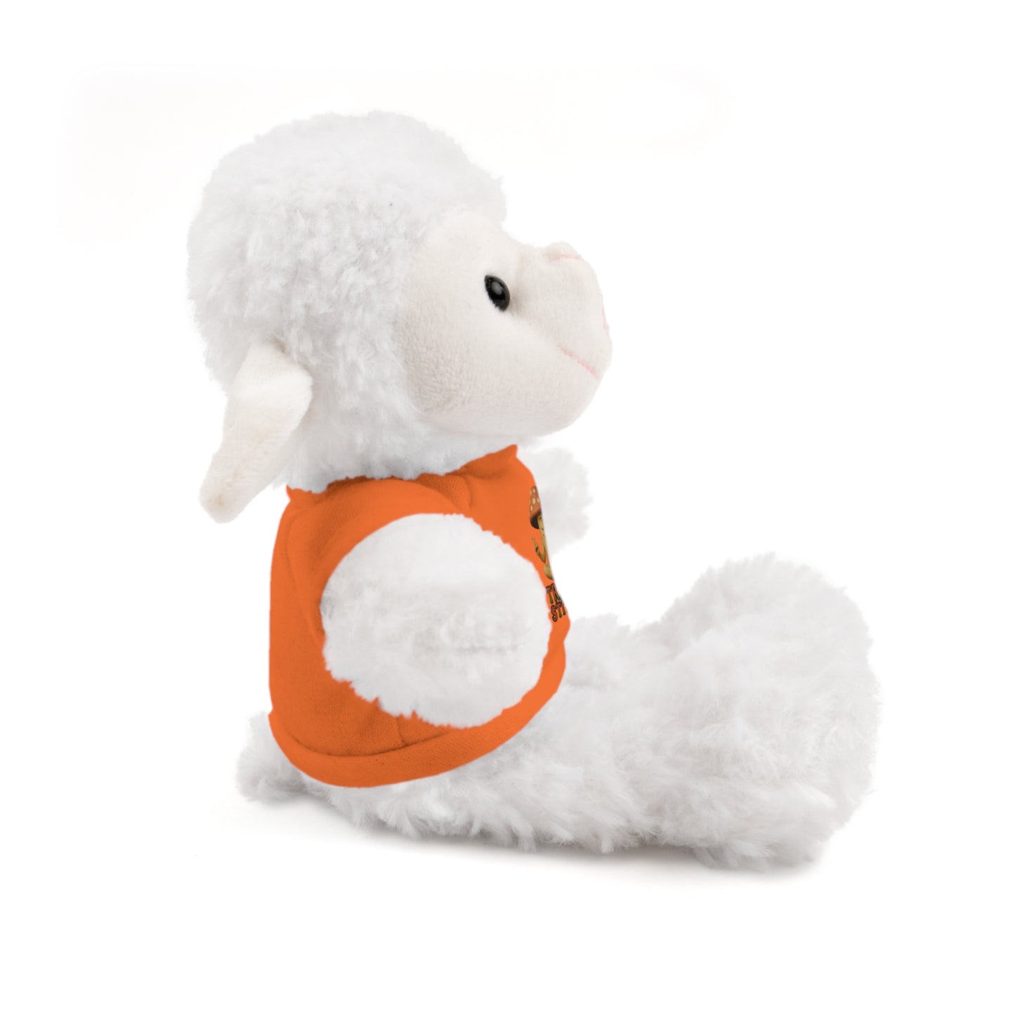Stuffed Animal with Mani the Mushroom Tee, Cute Plush Toy, Gift for Kids, Personalized Stuffed Bear, Birthday Present, Relaxation Buddy