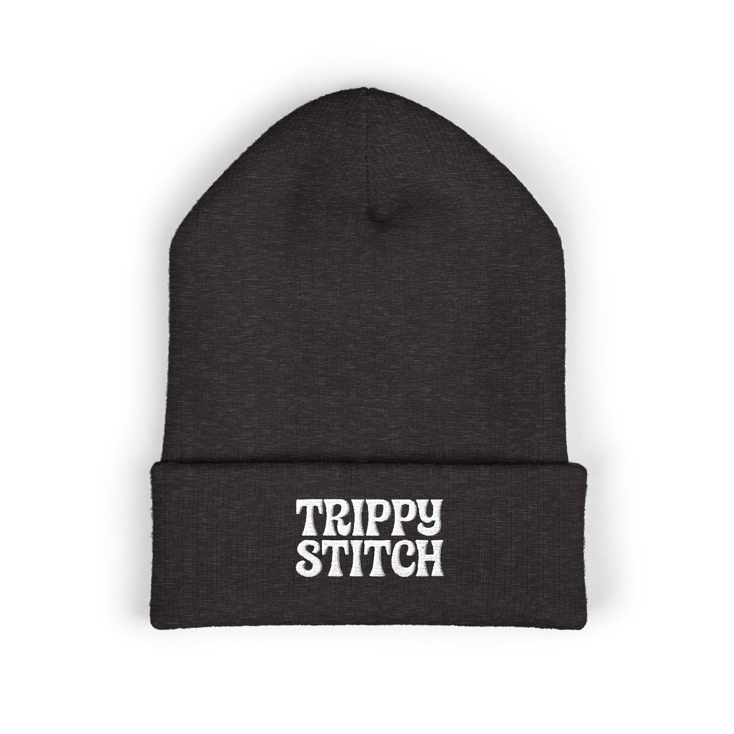 Trippy Stitch Classic Cuffed Beanie - Cozy Embroidered Knit Hat, Winter Accessories, Gift for Him/Her, Casual Beanie, Trendy Knitwear