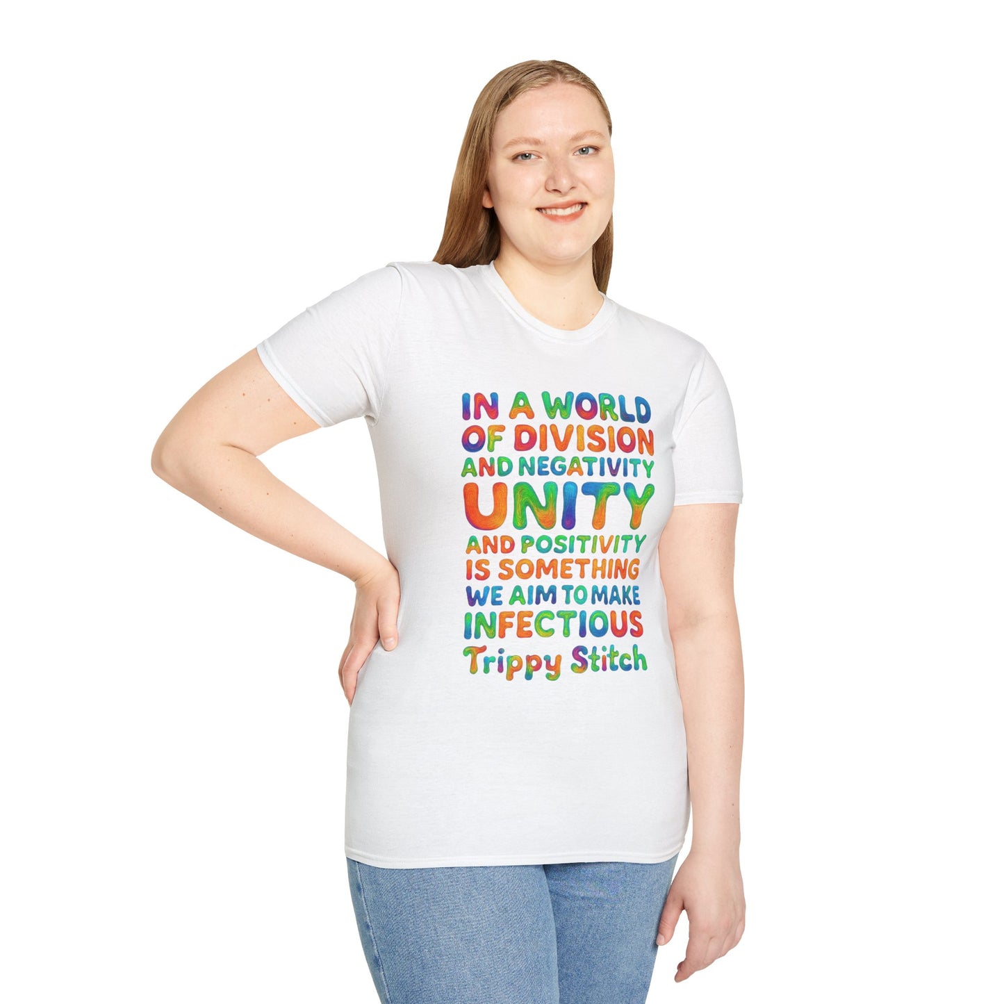 UNITY T-Shirt | Positive Quote Tee | Unisex Softstyle UNITY Trippy Stitch Design