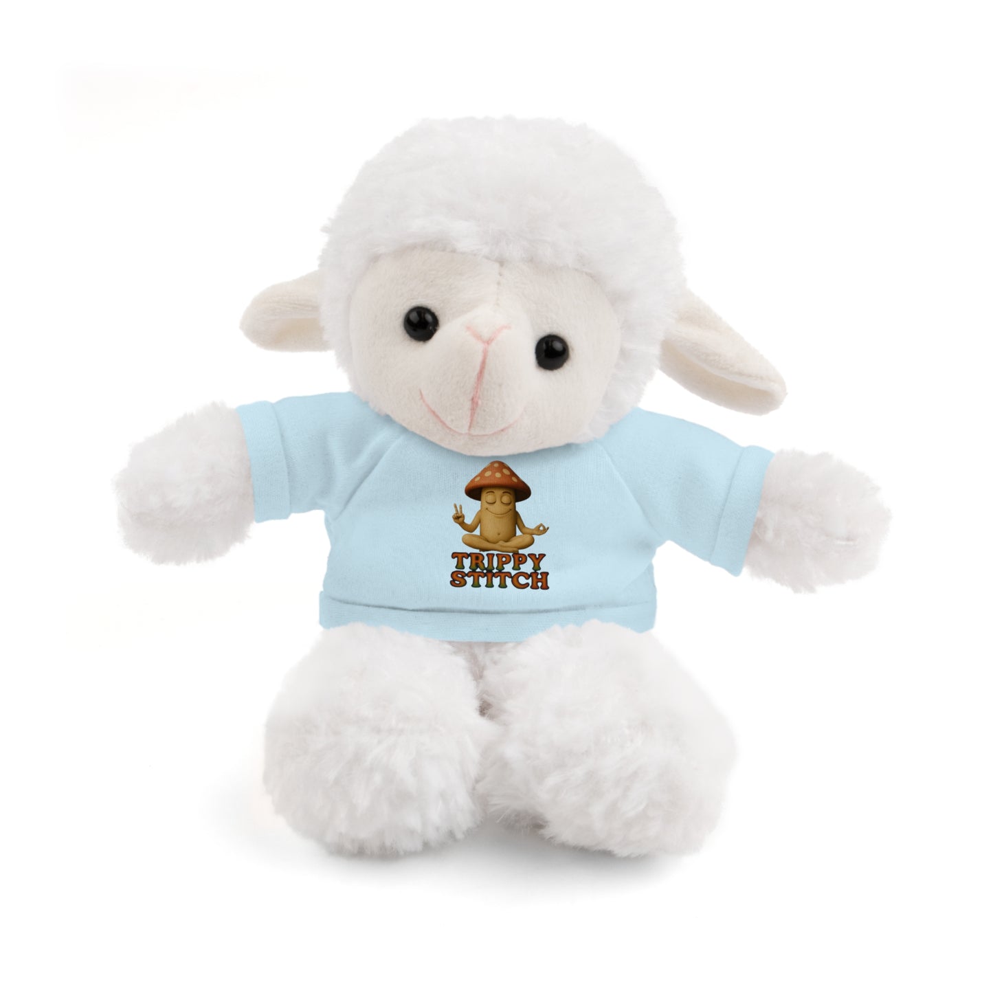 Stuffed Animal with Mani the Mushroom Tee, Cute Plush Toy, Gift for Kids, Personalized Stuffed Bear, Birthday Present, Relaxation Buddy
