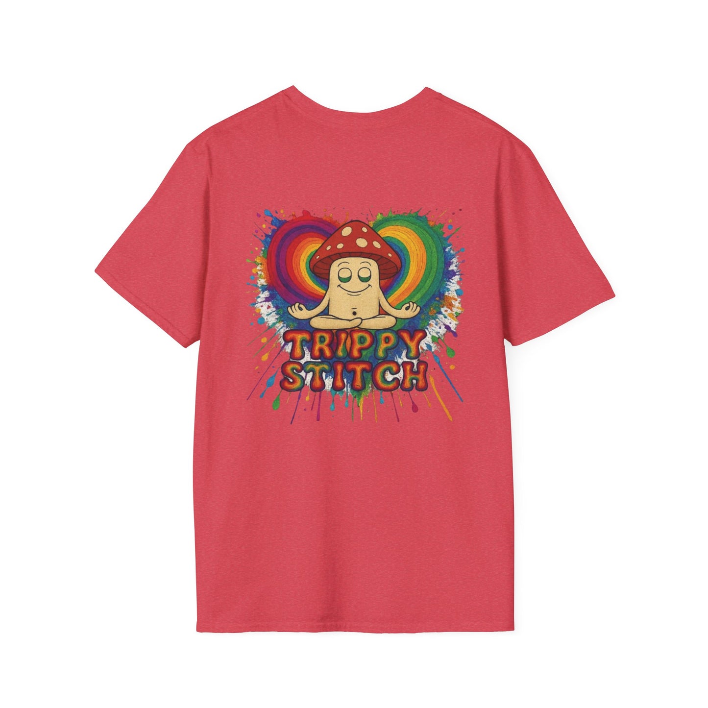 TRIPPY SPLATTER HEART-Softstyle T-Shirt - Casual Comfort Tee, Everyday Basics, Gift for Her/Him, Summer Wear, Graphic Tee