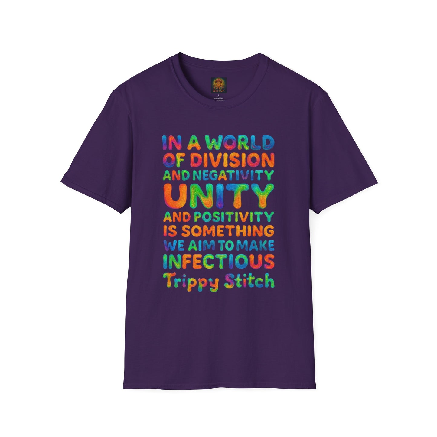 UNITY T-Shirt | Positive Quote Tee | Unisex Softstyle UNITY Trippy Stitch Design