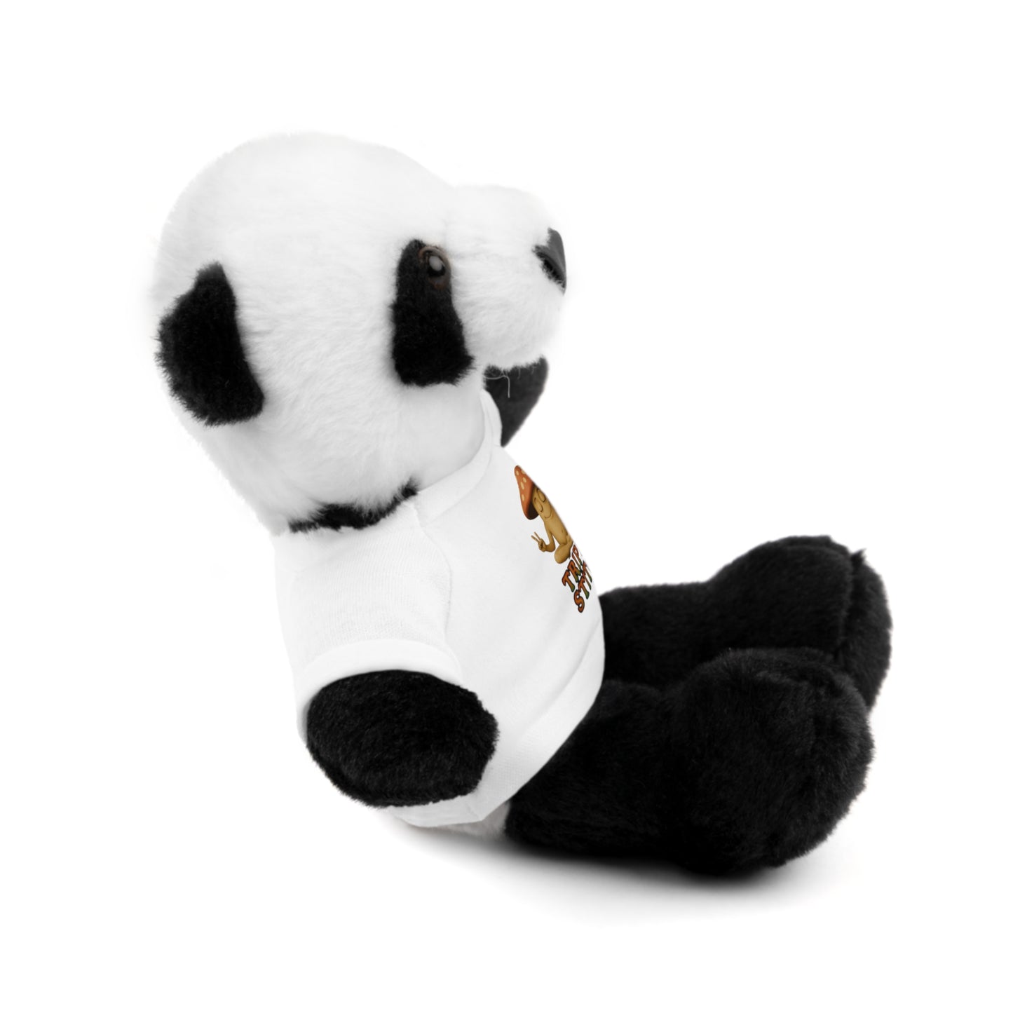 Stuffed Animal with Mani the Mushroom Tee, Cute Plush Toy, Gift for Kids, Personalized Stuffed Bear, Birthday Present, Relaxation Buddy